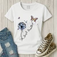 Dandelion Just Breathe Buttefly Inspiration Quotes Women's T-Shirt thumb 3