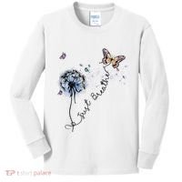 Dandelion Just Breathe Buttefly Inspiration Quotes Kids Long Sleeve Shirt thumb 0