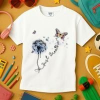 Dandelion Just Breathe Buttefly Inspiration Quotes Kids T-Shirt thumb 3