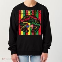 Distressed Juneteenth Black History Month God Says I Am Women's Sweatshirt thumb 0