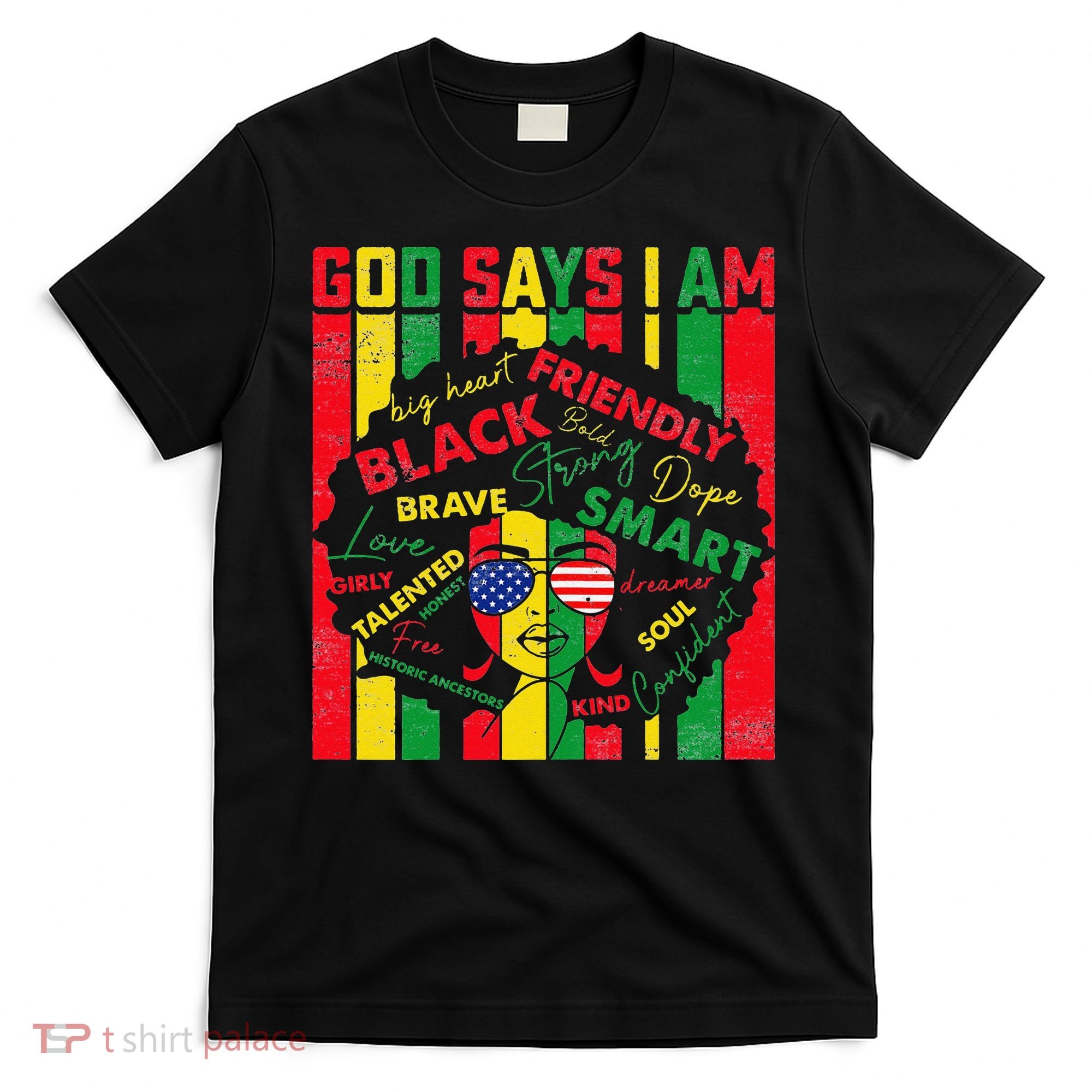 Distressed Juneteenth Black History Month God Says I Am T-Shirt