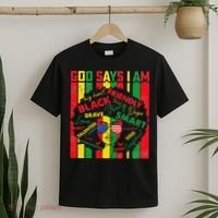 Distressed Juneteenth Black History Month God Says I Am T-Shirt thumb 2
