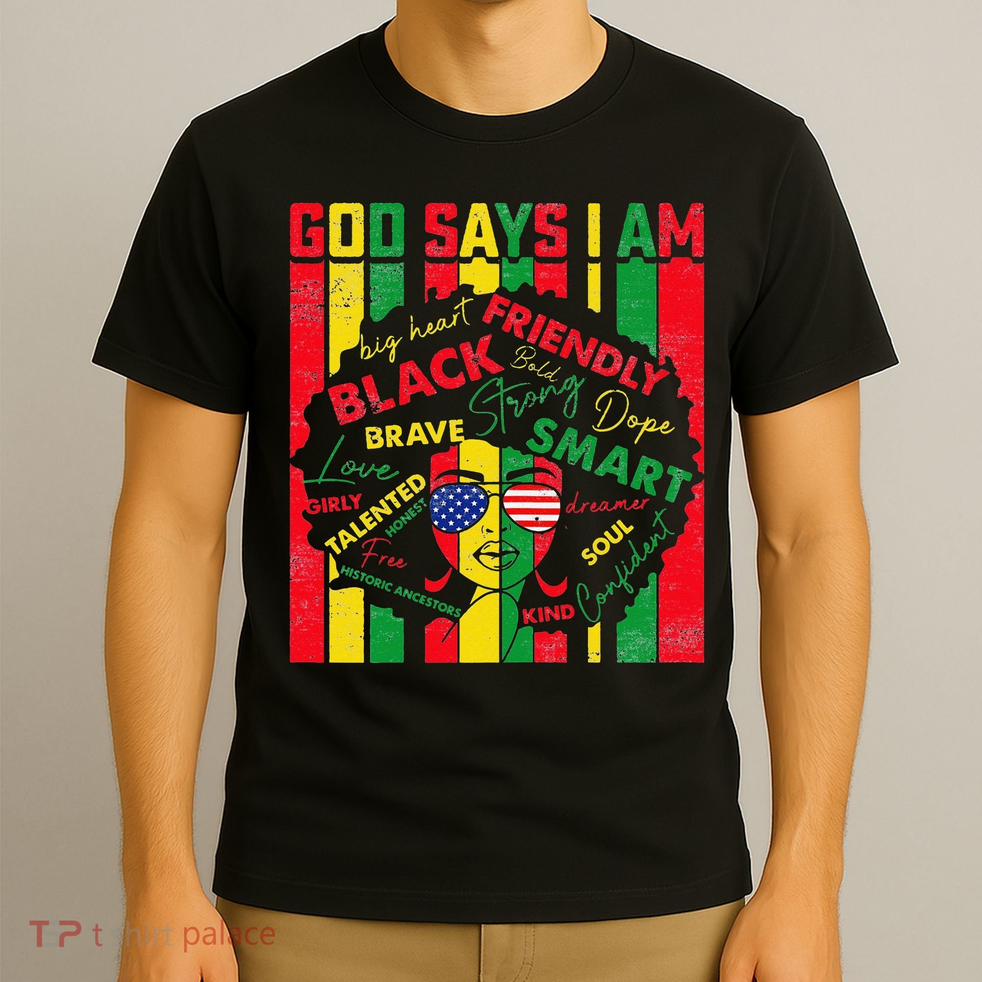 Distressed Juneteenth Black History Month God Says I Am T-Shirt
