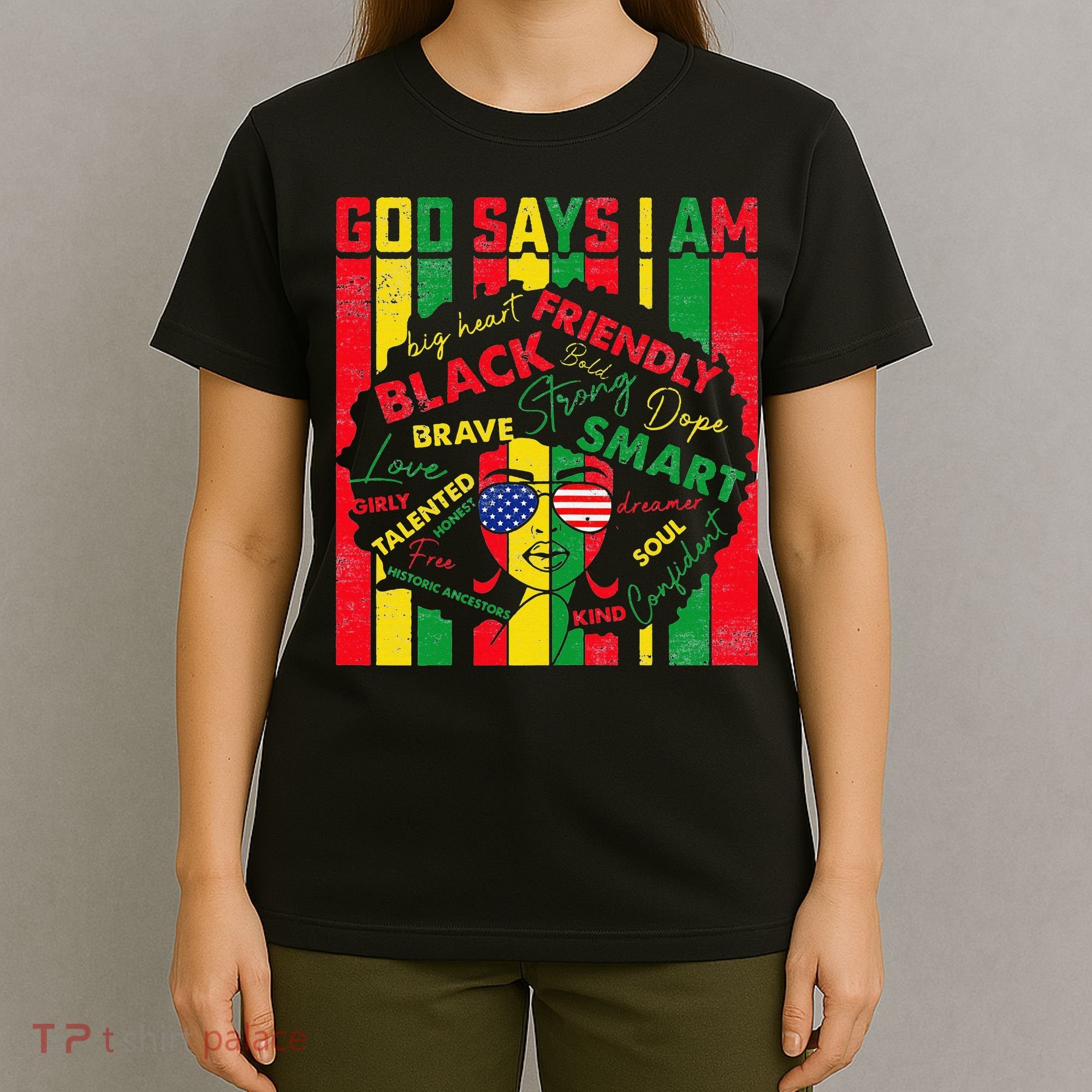 Distressed Juneteenth Black History Month God Says I Am T-Shirt