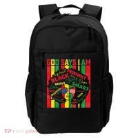 Distressed Juneteenth Black History Month God Says I Am Backpack thumb 0