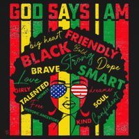 Distressed Juneteenth Black History Month God Says I Am Button thumb 1