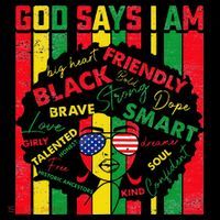 Distressed Juneteenth Black History Month God Says I Am Coaster thumb 2