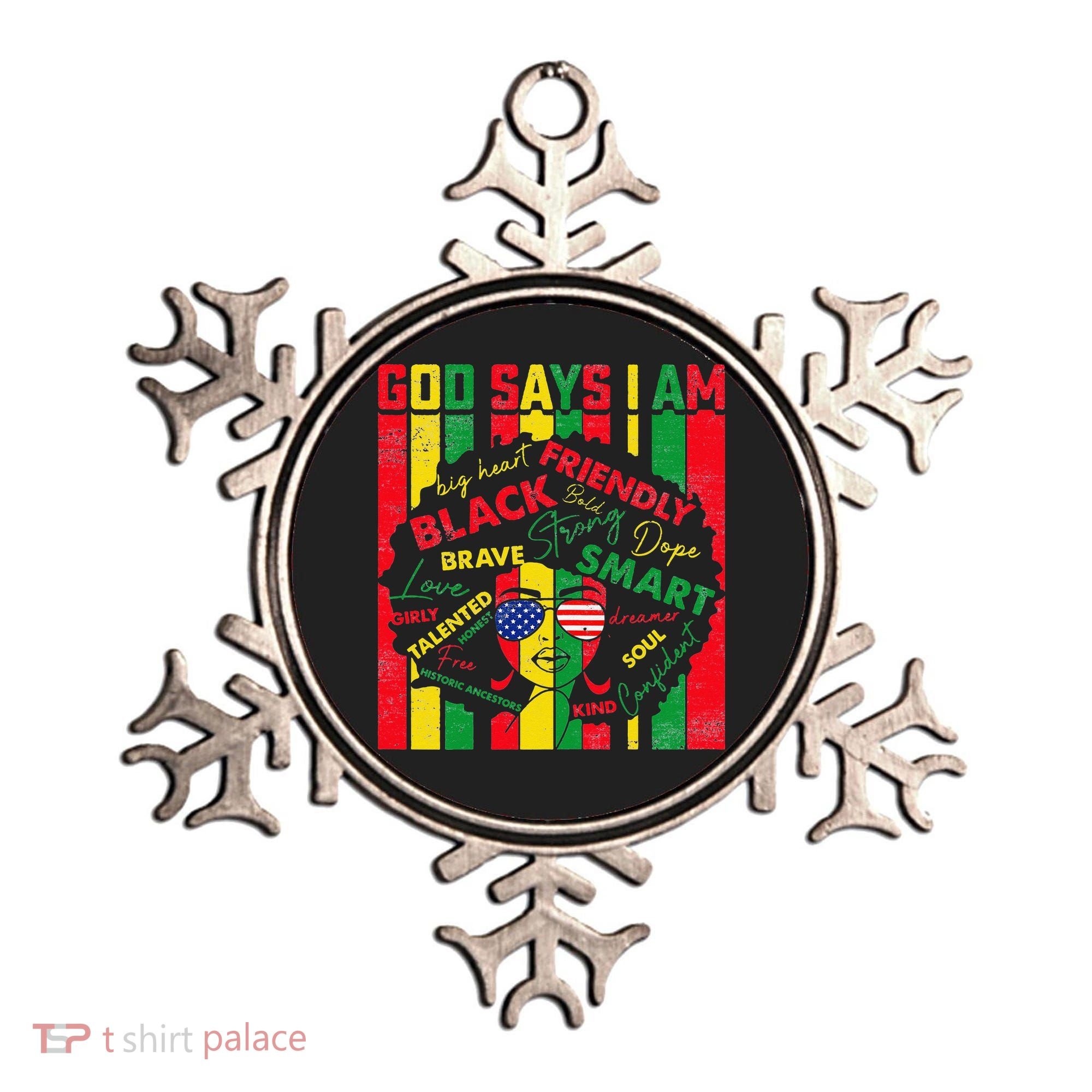 Distressed Juneteenth Black History Month God Says I Am Ornament