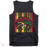 Distressed Juneteenth Black History Month God Says I Am Tank Top thumb 0