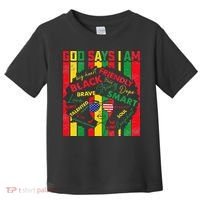 Distressed Juneteenth Black History Month God Says I Am Toddler T-Shirt thumb 0