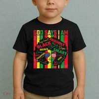 Distressed Juneteenth Black History Month God Says I Am Toddler T-Shirt thumb 2