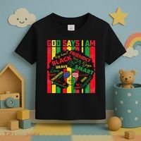 Distressed Juneteenth Black History Month God Says I Am Toddler T-Shirt thumb 3