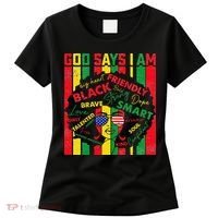 Distressed Juneteenth Black History Month God Says I Am Women's T-Shirt thumb 0
