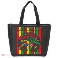 Distressed Juneteenth Black History Month God Says I Am Tote Bag thumb 0