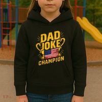 Dad Joke Champion Funny FatherS Day Dad Joke Kids Hoodie thumb 3