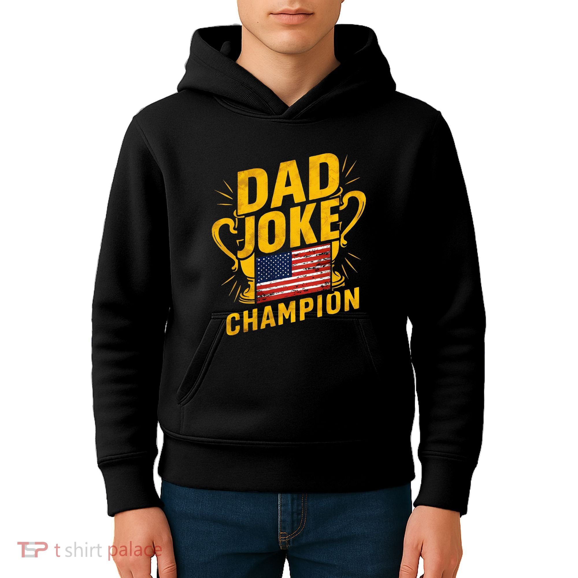 Dad Joke Champion Funny FatherS Day Dad Joke Kids Hoodie