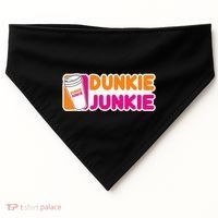 Dunkie Junkie Coffee Love Funny Coffee Saying USA-Made Doggie Bandana thumb 0