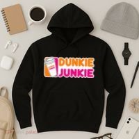 Dunkie Junkie Coffee Love Funny Coffee Saying Hoodie thumb 3