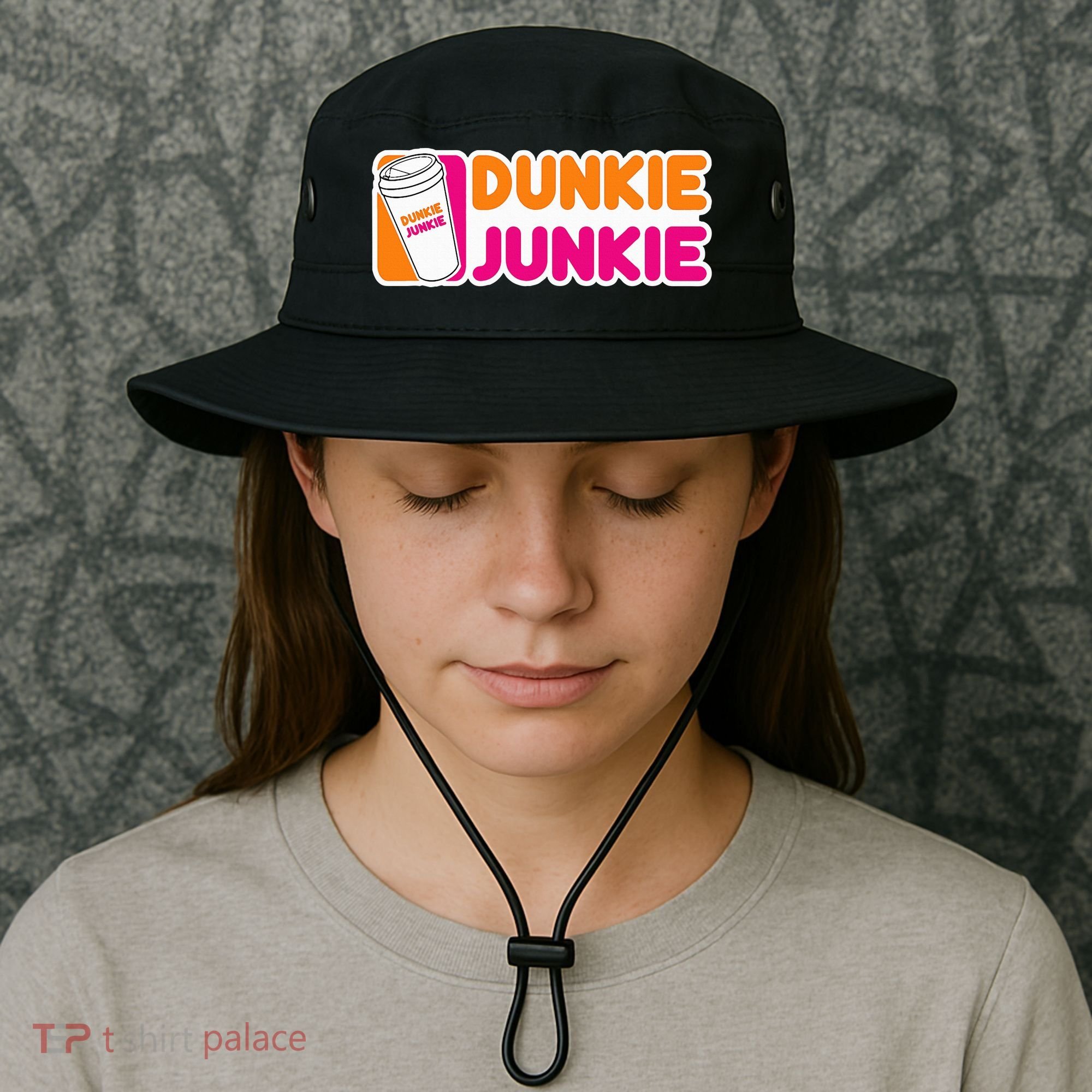 Dunkie Junkie Coffee Love Funny Coffee Saying Bucket Hat