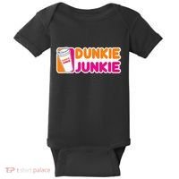 Dunkie Junkie Coffee Love Funny Coffee Saying Baby Bodysuit thumb 0