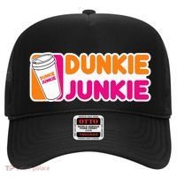 Dunkie Junkie Coffee Love Funny Coffee Saying Hat thumb 0
