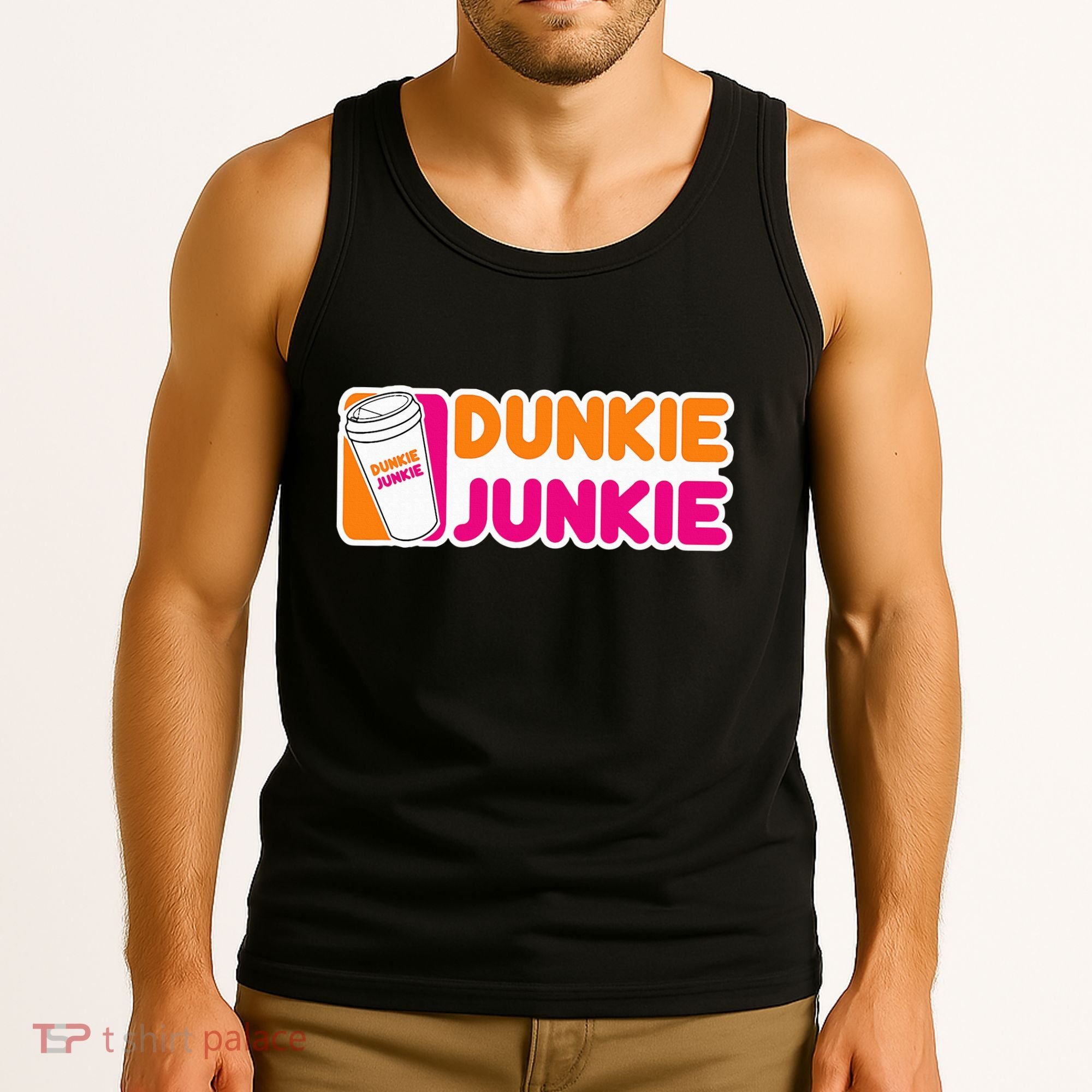 Dunkie Junkie Coffee Love Funny Coffee Saying Tank Top