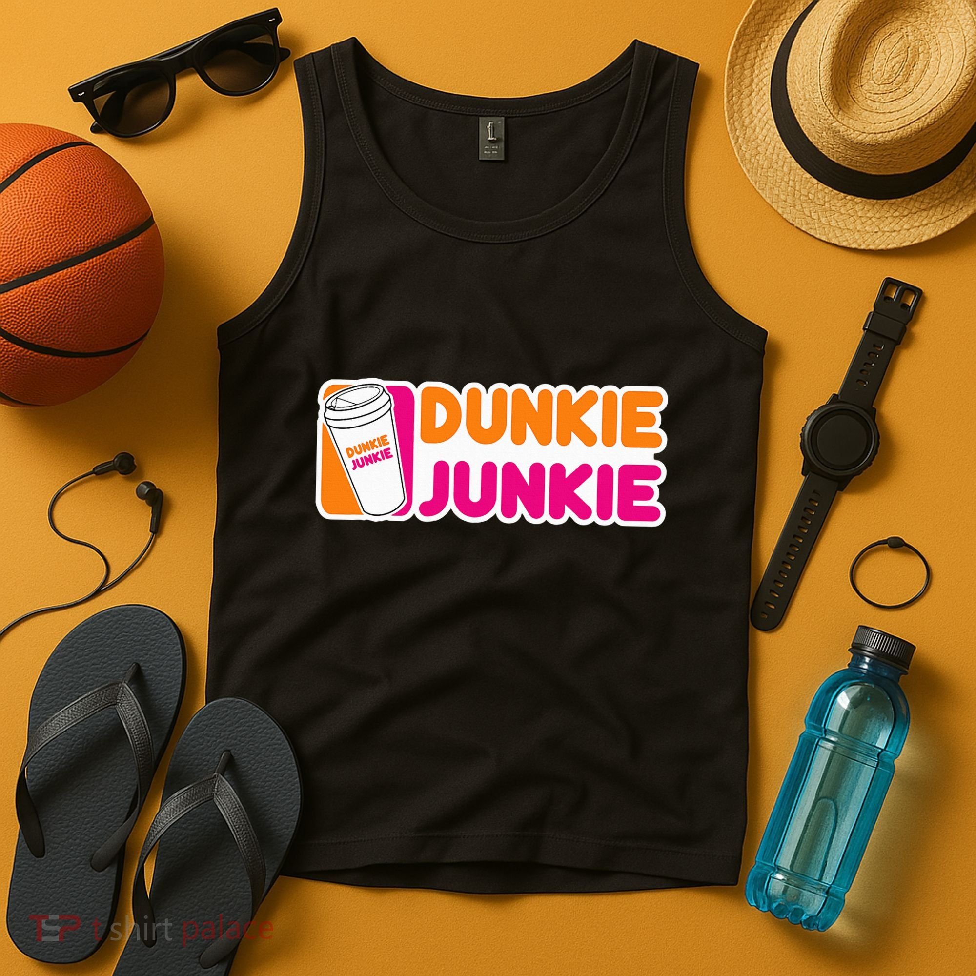 Dunkie Junkie Coffee Love Funny Coffee Saying Tank Top