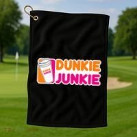 Dunkie Junkie Coffee Love Funny Coffee Saying Golf Towel thumb 1