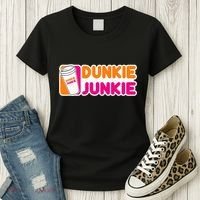 Dunkie Junkie Coffee Love Funny Coffee Saying Women's T-Shirt thumb 3