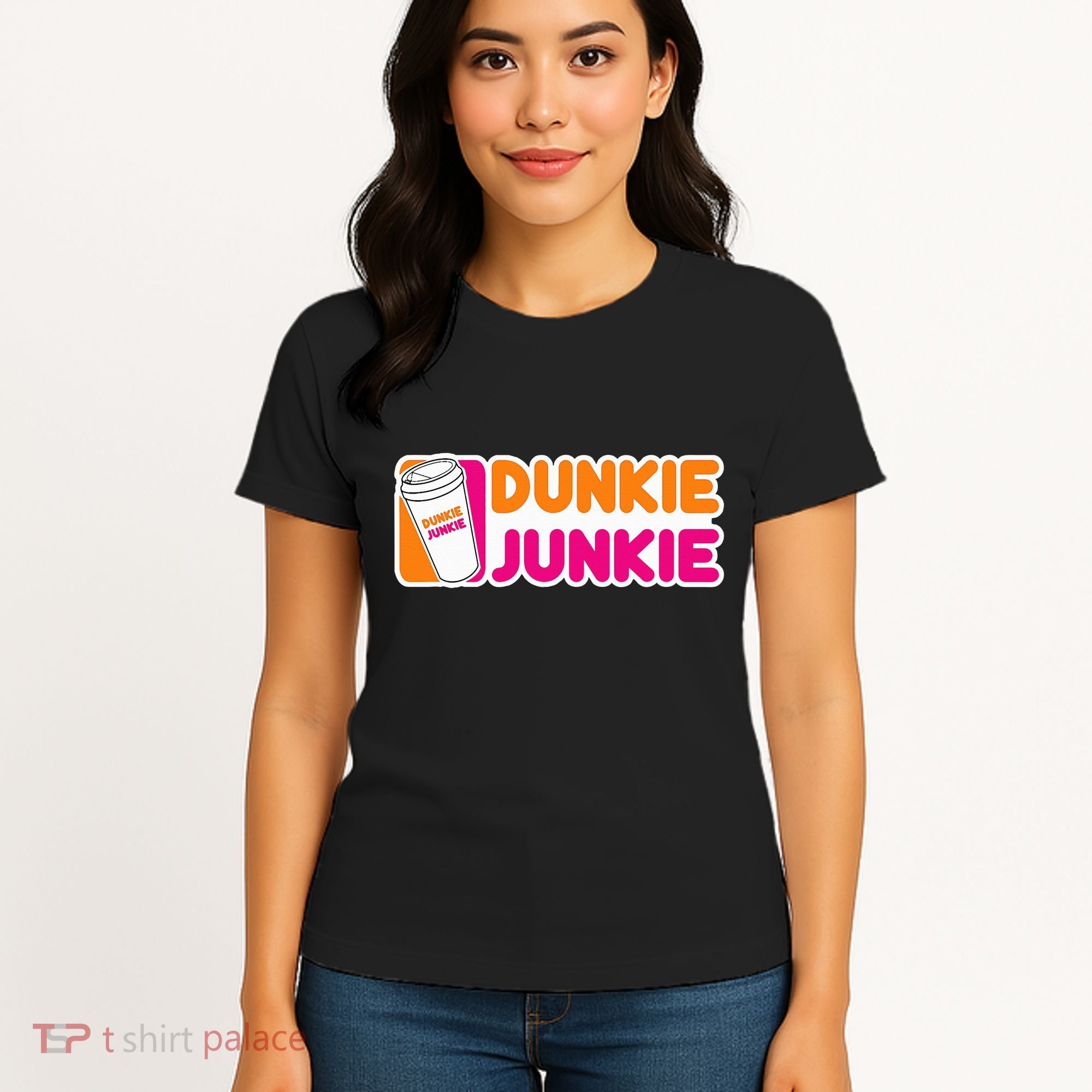Dunkie Junkie Coffee Love Funny Coffee Saying Women's T-Shirt