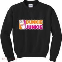Dunkie Junkie Coffee Love Funny Coffee Saying Kids Sweatshirt thumb 0
