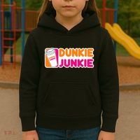 Dunkie Junkie Coffee Love Funny Coffee Saying Kids Hoodie thumb 3