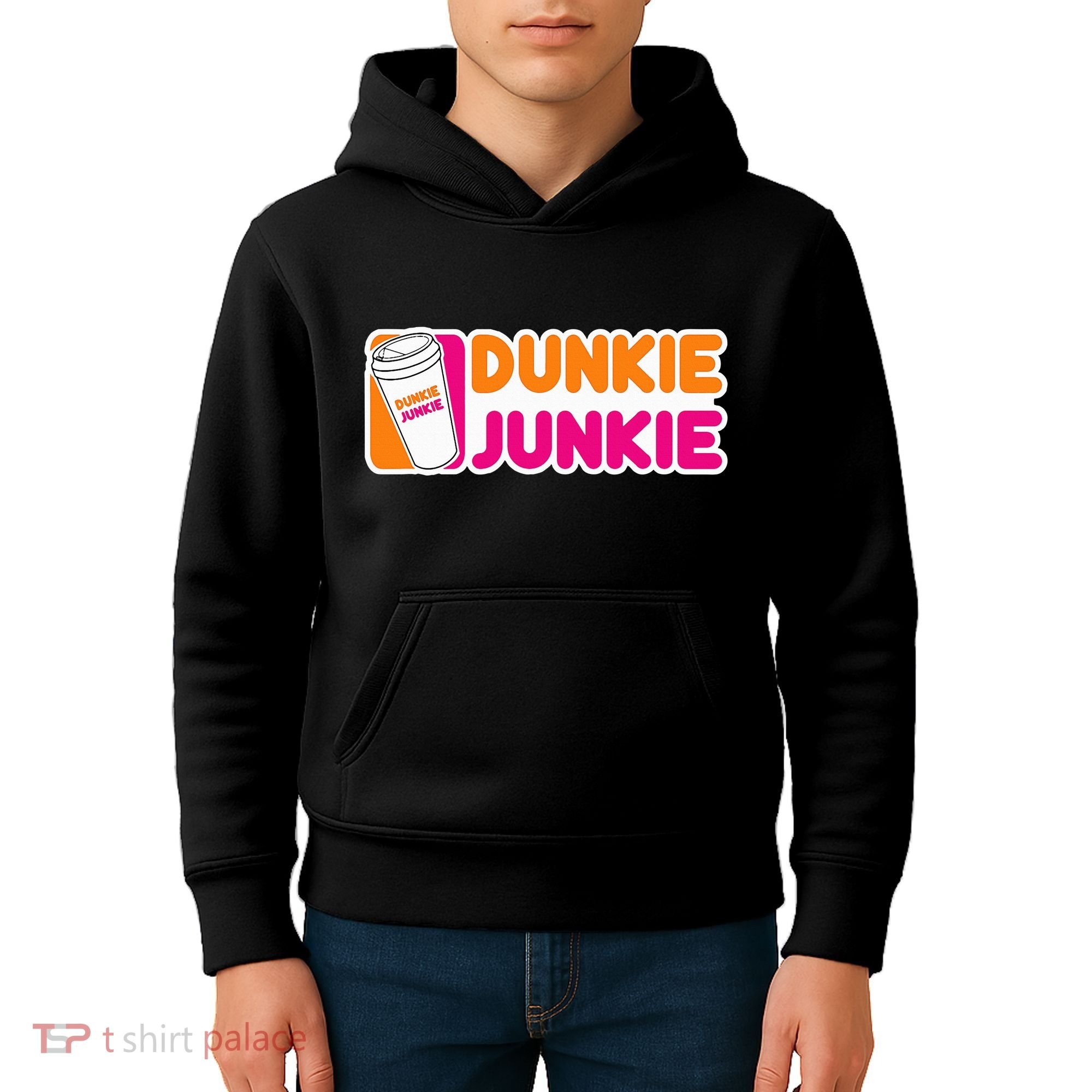 Dunkie Junkie Coffee Love Funny Coffee Saying Kids Hoodie