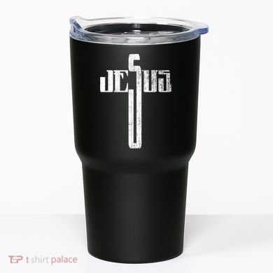 Distressed Jesus Cross Christian Religious Tee Tumbler