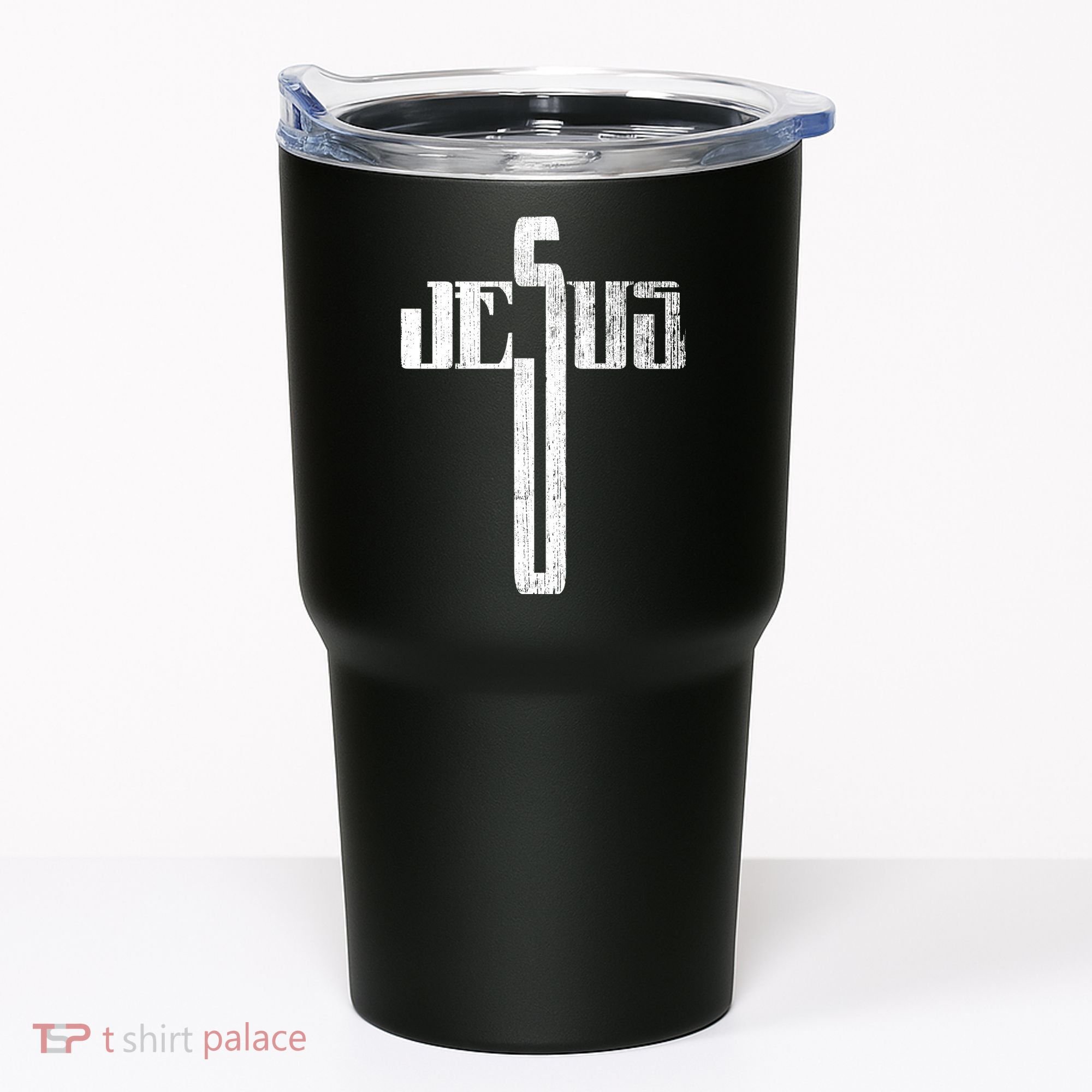 Distressed Jesus Cross Christian Religious Tee Tumbler