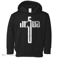 Distressed Jesus Cross Christian Religious Tee Toddler Hoodie thumb 0