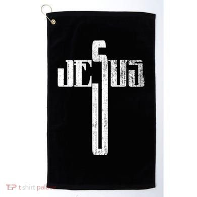 Distressed Jesus Cross Christian Religious Tee Golf Towel