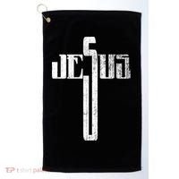 Distressed Jesus Cross Christian Religious Tee Golf Towel thumb 0