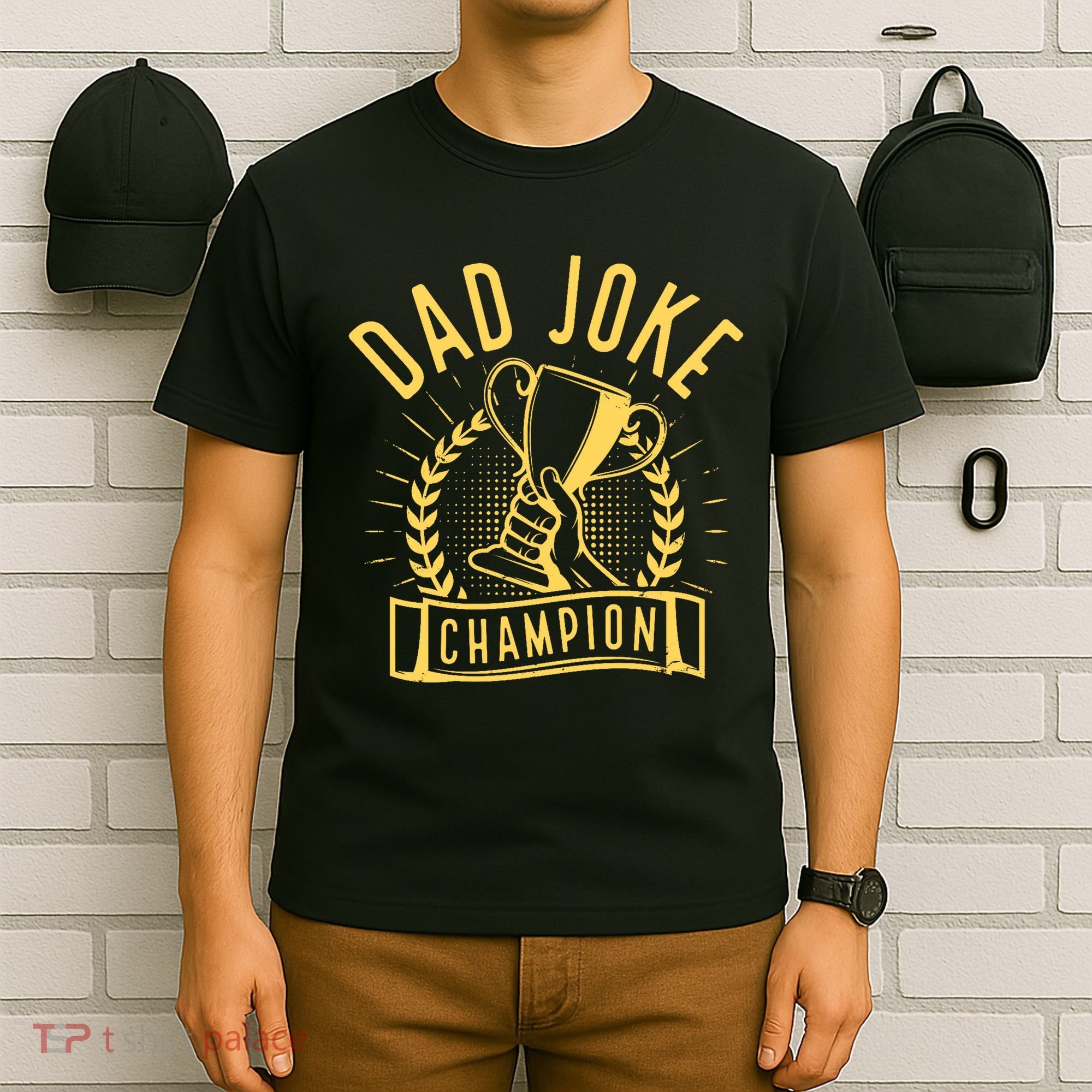 Dad Joke Champion Funny Fathers Day Gift T-Shirt