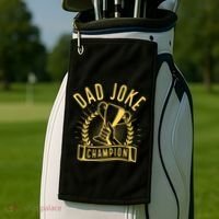 Dad Joke Champion Funny Fathers Day Gift Golf Towel thumb 2