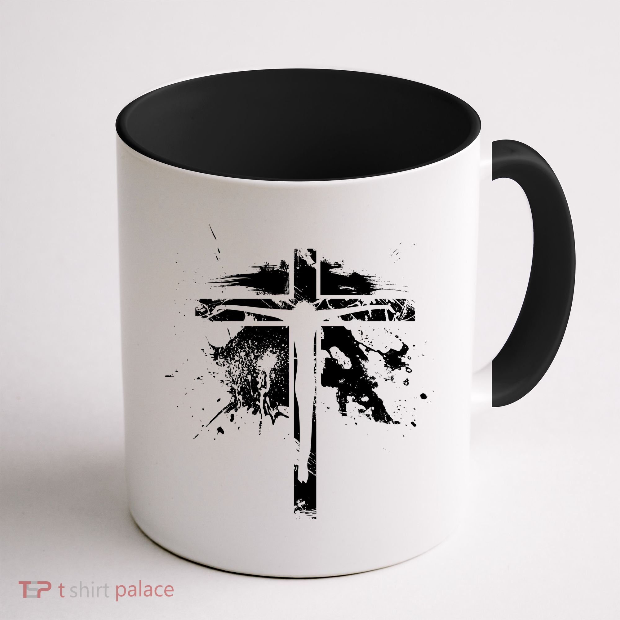 Distressed Jesus Cross Christianity Coffee Mug