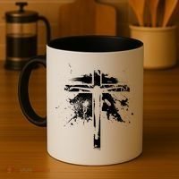 Distressed Jesus Cross Christianity Coffee Mug thumb 4