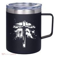 Distressed Jesus Cross Christianity 12oz Stainless Steel Coffee Mug thumb 0
