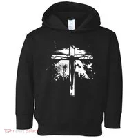 Distressed Jesus Cross Christianity Toddler Hoodie thumb 0