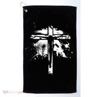 Distressed Jesus Cross Christianity Golf Towel thumb 0