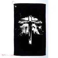 Distressed Jesus Cross Christianity Golf Towel thumb 0