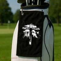 Distressed Jesus Cross Christianity Golf Towel thumb 2