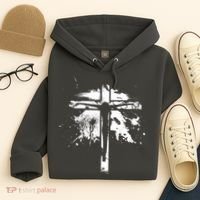 Distressed Jesus Cross Christianity Hoodie thumb 4