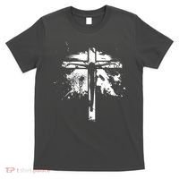 Distressed Jesus Cross Christianity T-Shirt thumb 0