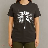 Distressed Jesus Cross Christianity T-Shirt thumb 4